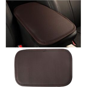 Rsept Center Console Cover Leather Pad,Auto Central Console Armrest Pad,Leather Center Console Cushion Pad, Arm Rest Protector Seat Central Box Lid Pad,Waterproof Armrest Cover (Beige)