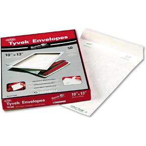 Quality Park TYVEK and Tear-Resistant Envelopes (QUAR1582), 10" x 13", White