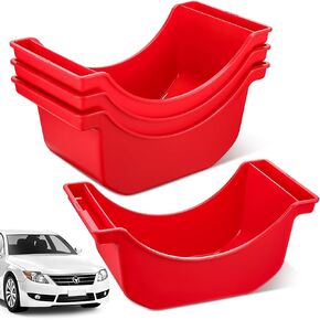 4 Pieces Oil Drain Pan for Wheels Plastic Truck and Trailer Wheel Pan Reusable Oil Drip Pan for Wheels (Red)