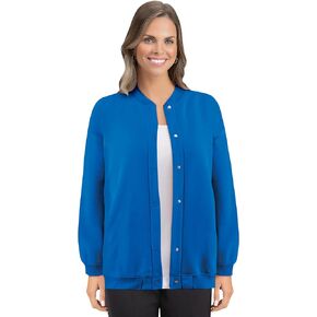 Collections Etc Women's Full Snap Front Fleece Jacket with Side Pockets - Polyester - Black, Rose, White