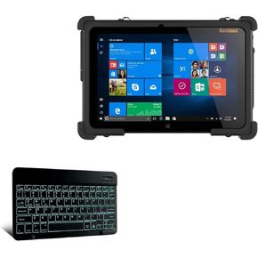 BoxWave Keyboard Compatible with MobileDemand xTablet Flex 10A - SlimKeys Bluetooth Keyboard - with Backlight, Portable Keyboard w/Convenient Back Light - Jet Black