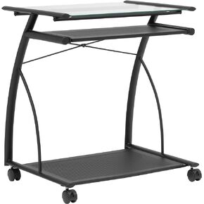 Calico Designs L-Shaped Computer Home Office Desks and Laptop Cart, 27''W x 18.75''D x 29''H, Black