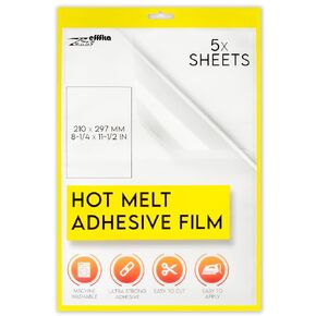 ZEFFFKA Hot Melt Adhesive Film Fabric Repair Iron-On Patch Hemming Decorating Clothing Fix Crafts Labeling Durable Washable Easy Application for Textiles Five Large Sheets for Multiple Uses
