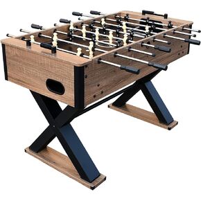 Hathaway Fullerton 48-in Foosball Table, Arcade Table Soccer for Game Rooms, Includes (2) 36-mm ABS Foosballs, Driftwood (BG50330)