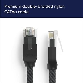 كابل إيثرنت أمازون إيرو CAT6a | يدعم سرعات 10 جيجابت+ | 3 قدم | عبوة واحدة | القطب الشمالي الأبيض