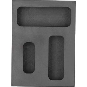 Salmue Graphite Melting Mold, Graphite Crucible Ingot Torch Melting Casting Refining Scrap Bar Combo Mold for Gold Silver Aluminum Melting Casting Refining Metal Jewelry
