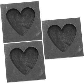 Alipis 3pcs Heart Shaped Graphite Gold Copper Melting molds Crucible Mould Jewelry Melting Model Graphite molds Casting god Graphite Heart molds Ingot molds Metal Heart-Shaped
