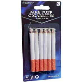 Fake Cigarettes,3.25 Inch Fake Puff Cigarettes(Pack of 6), Faux Cigs with a Realistic Look Durable/Realistic - Ideal for Themed Parties/Theatrical Performances…