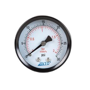 Dry Pressure Gauge, 1 1/2" Dia,0-100 psi/bar/kpa, 1/8" npt Back Mount,Black Steel case and Brass Connection