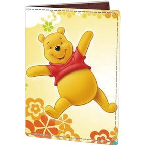 Cute Pooh Bear Leather Passport Holder Cover, Pooh Piglet Cosplay Passport Wallet Credit Card Case for Women Girls (PAC-weini B 2405) in Kuwait