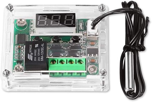 2 قطعة XH-W1219 وحدة التحكم في درجة الحرارة عرض مزدوج وحدة ترموستات رقمية مع مسبار NTC مقاوم للماء، -50 ~ 110 درجة مئوية مفتاح وحدة التحكم في درجة الحرارة الإلكترونية in Saudi Arabia