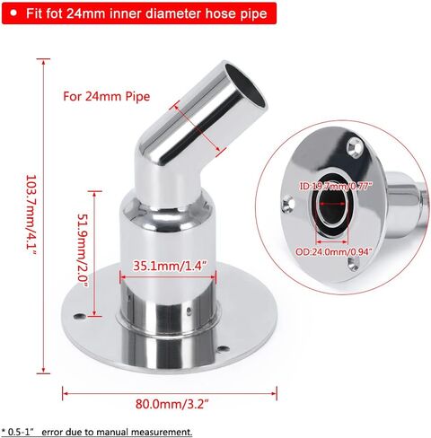 24mm/0.94" 316 Stainless Steel Thru Hull Exhaust Skin Part of Air Diesel Heater For Diesel Parking heaters For Boat Marine Car Truck (Angled) in Saudi Arabia