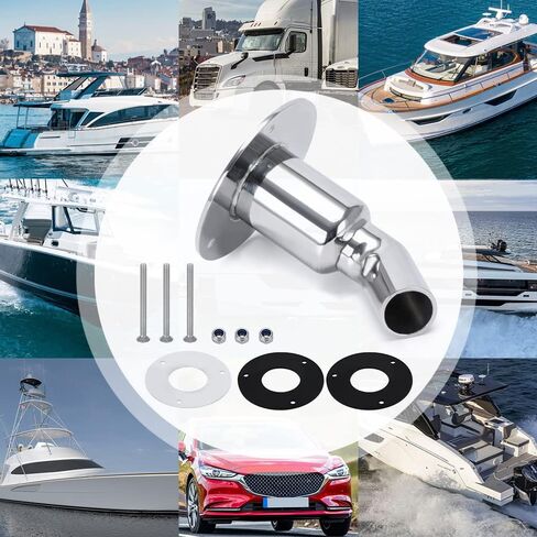 24mm/0.94" 316 Stainless Steel Thru Hull Exhaust Skin Part of Air Diesel Heater For Diesel Parking heaters For Boat Marine Car Truck (Angled) in Saudi Arabia