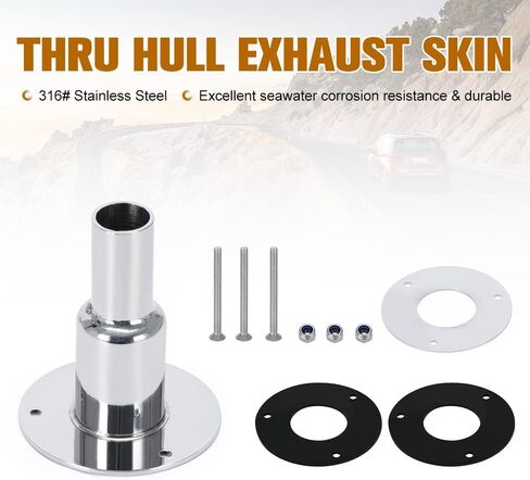 24mm/0.94" 316 Stainless Steel Thru Hull Exhaust Skin Part of Air Diesel Heater For Diesel Parking heaters For Boat Marine Car Truck (Angled) in Saudi Arabia
