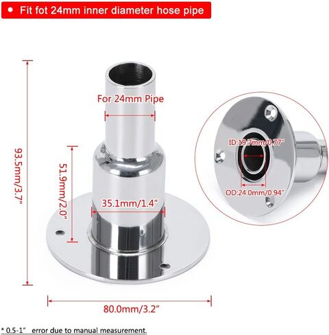 24mm/0.94" 316 Stainless Steel Thru Hull Exhaust Skin Part of Air Diesel Heater For Diesel Parking heaters For Boat Marine Car Truck (Angled) in Saudi Arabia