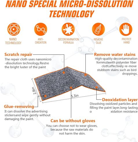 قماش نانو لامع لخدوش السيارة، قماش نانو لامع مزيل الخدوش بسهولة إصلاح الخدوش وبقايا الطلاء ومزيل بقع الماء in Kuwait