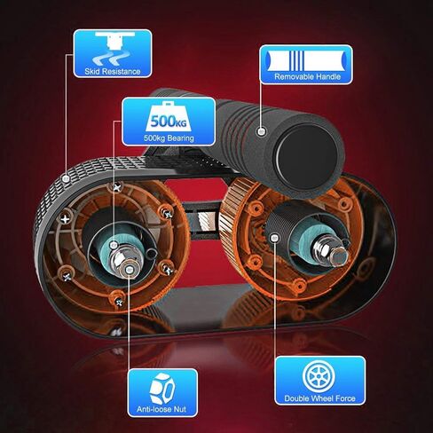 Oileus AB Roller Wheel for Abdominal Exercise, Core Workout Equipment with Automatic Rebound Assistance and Resistance Springs with Ergonomic Handle Sold in Saudi Arabia