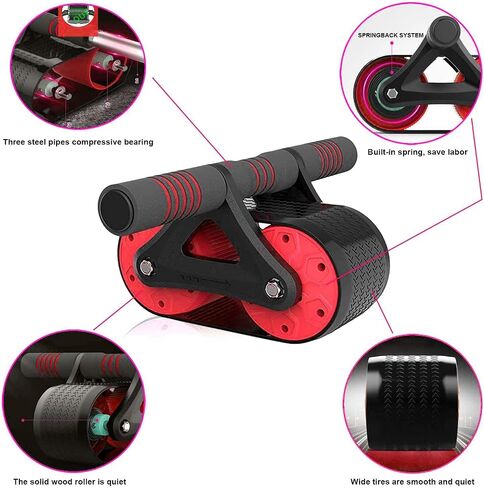 Oileus AB Roller Wheel for Abdominal Exercise, Core Workout Equipment with Automatic Rebound Assistance and Resistance Springs with Ergonomic Handle Sold in Saudi Arabia