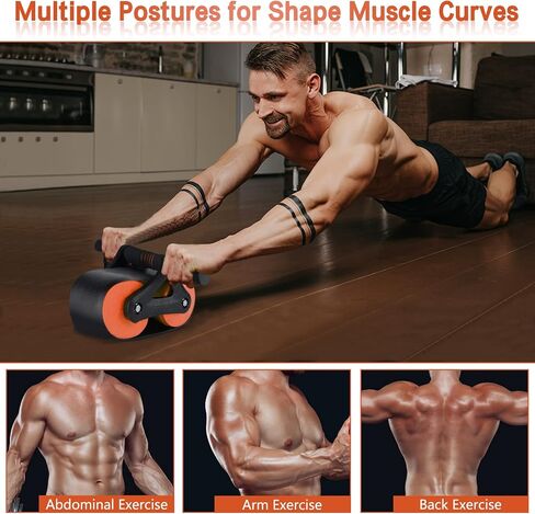 Automatic Rebound Abdominal Wheel, Double Round Ab Roller Wheel Exercise Equipment with Automatic Rebound Assistance and Resistance, Advanced Core Abdominal Strength Training Rebound Wheel in Saudi Arabia