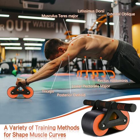 Automatic Rebound Abdominal Wheel, Double Round Ab Roller Wheel Exercise Equipment with Automatic Rebound Assistance and Resistance, Advanced Core Abdominal Strength Training Rebound Wheel in Saudi Arabia