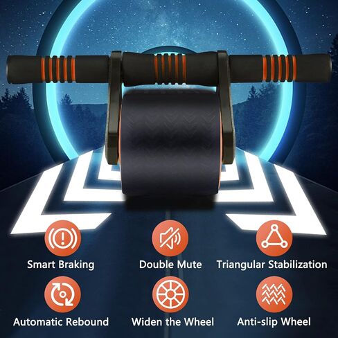 Automatic Rebound Abdominal Wheel, Double Round Ab Roller Wheel Exercise Equipment with Automatic Rebound Assistance and Resistance, Advanced Core Abdominal Strength Training Rebound Wheel in Saudi Arabia
