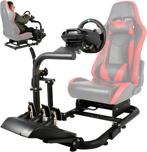 إطار قمرة القيادة لمحاكاة السباق أنبوب دائري سميك قابل للتعديل مناسب لـ Logitech/Thrustmaster G29، G920، G923، T300RS الاستخدام المرن للأرجل، بدون عجلة قيادة، دواسة، ناقل حركة، مقعد in Kuwait