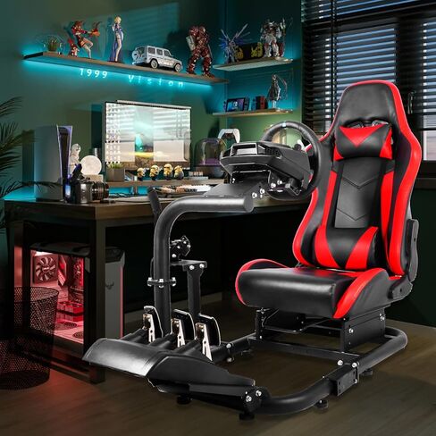 إطار قمرة القيادة لمحاكاة السباق أنبوب دائري سميك قابل للتعديل مناسب لـ Logitech/Thrustmaster G29، G920، G923، T300RS الاستخدام المرن للأرجل، بدون عجلة قيادة، دواسة، ناقل حركة، مقعد in Kuwait