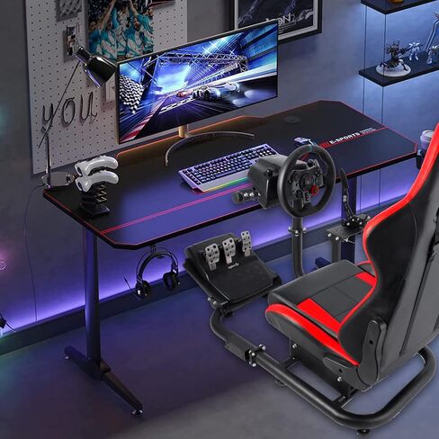 إطار قمرة القيادة لمحاكاة السباق أنبوب دائري سميك قابل للتعديل مناسب لـ Logitech/Thrustmaster G29، G920، G923، T300RS الاستخدام المرن للأرجل، بدون عجلة قيادة، دواسة، ناقل حركة، مقعد in Kuwait