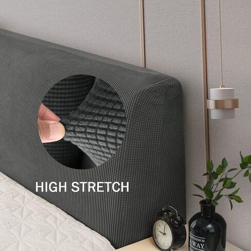 Stretch Jacquard Queen Bed Headboard Slipcover Universal Dust-Proof Decorative Furniture Cover Thick Fabric Soft Bed Head Cover for Bedroom Decor (White) in Saudi Arabia