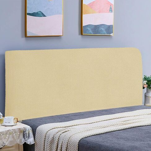 Stretch Jacquard Queen Bed Headboard Slipcover Universal Dust-Proof Decorative Furniture Cover Thick Fabric Soft Bed Head Cover for Bedroom Decor (White) in Saudi Arabia