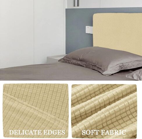 Stretch Jacquard Queen Bed Headboard Slipcover Universal Dust-Proof Decorative Furniture Cover Thick Fabric Soft Bed Head Cover for Bedroom Decor (White) in Saudi Arabia