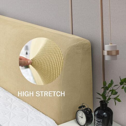 Stretch Jacquard Queen Bed Headboard Slipcover Universal Dust-Proof Decorative Furniture Cover Thick Fabric Soft Bed Head Cover for Bedroom Decor (White) in Saudi Arabia