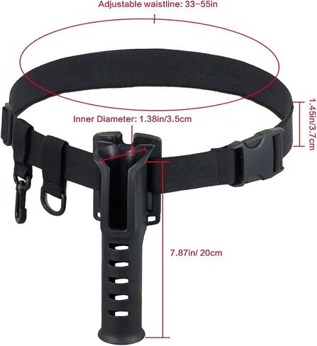 حزام حامل قضيب الخصر من Laelr، مُدخل عمود قضيب الصيد المحمول، حزام دعامة قضيب الصيد قابل للتعديل، رف قضيب الخصر للصيد في الهواء الطلق in Kuwait