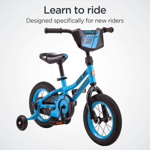 Schwinn Hopscotch & Toggle Kids Bike, Boys and Girls Bicycle, 12-16-Inch Wheels, Removable Training Wheels for 2-4 Year Olds, Saddle with Handle for Assistance, Easy Tool-Free Assembly in Saudi Arabia