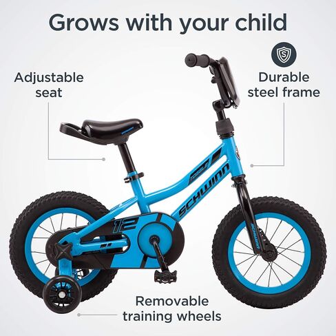 Schwinn Hopscotch & Toggle Kids Bike, Boys and Girls Bicycle, 12-16-Inch Wheels, Removable Training Wheels for 2-4 Year Olds, Saddle with Handle for Assistance, Easy Tool-Free Assembly in Saudi Arabia