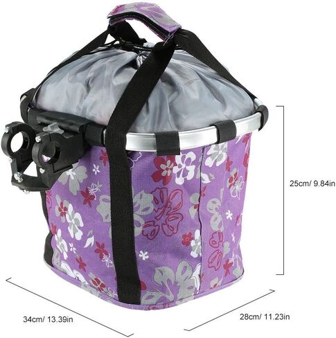 Lixada Bike Basket, Small Pet Cat Dog Carrier Bicycle Handlebar Front Basket Folding Detachable Removable Easy Install Quick Released Picnic Shopping Bag, Max. Bearing: 11lbs in Saudi Arabia