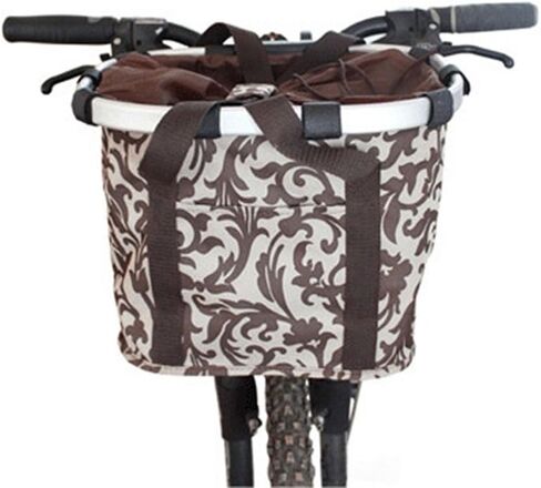 Lixada Bike Basket, Small Pet Cat Dog Carrier Bicycle Handlebar Front Basket Folding Detachable Removable Easy Install Quick Released Picnic Shopping Bag, Max. Bearing: 11lbs in Saudi Arabia