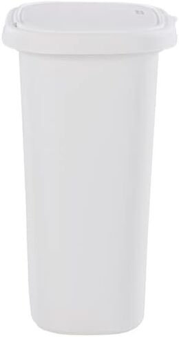Rubbermaid Spring Top Kitchen Bathroom Trash Can with Lid, 13-Gallon, White, Plastic Garbage Bin/Wastebasket for Home/Kitchen/Bathroom/Garage in Kuwait