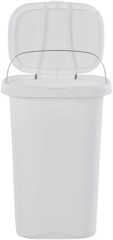 Rubbermaid Spring Top Kitchen Bathroom Trash Can with Lid, 13-Gallon, White, Plastic Garbage Bin/Wastebasket for Home/Kitchen/Bathroom/Garage in Kuwait