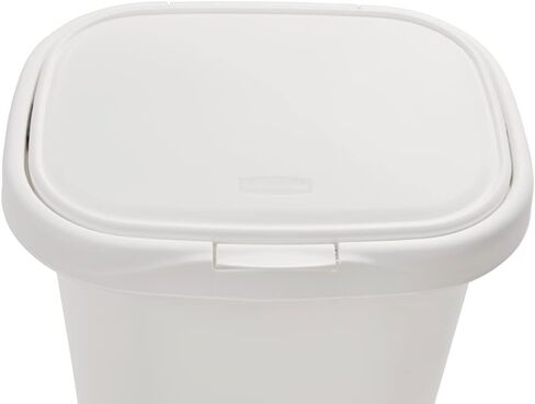 Rubbermaid Spring Top Kitchen Bathroom Trash Can with Lid, 13-Gallon, White, Plastic Garbage Bin/Wastebasket for Home/Kitchen/Bathroom/Garage in Kuwait
