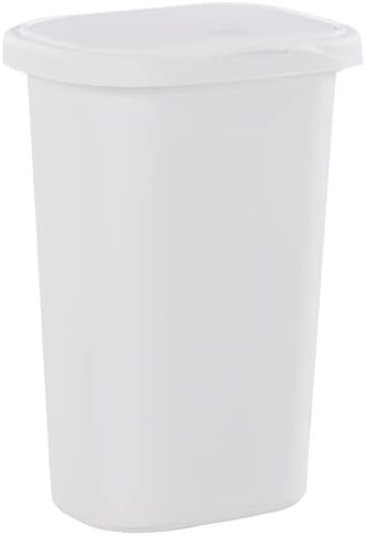 Rubbermaid Spring Top Kitchen Bathroom Trash Can with Lid, 13-Gallon, White, Plastic Garbage Bin/Wastebasket for Home/Kitchen/Bathroom/Garage in Kuwait
