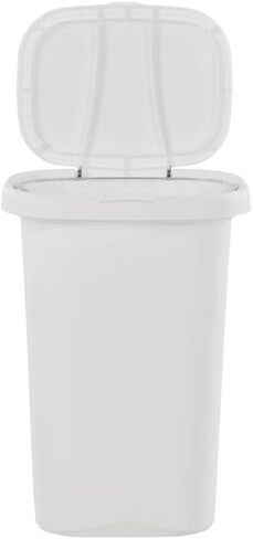 Rubbermaid Spring Top Kitchen Bathroom Trash Can with Lid, 13-Gallon, White, Plastic Garbage Bin/Wastebasket for Home/Kitchen/Bathroom/Garage in Kuwait