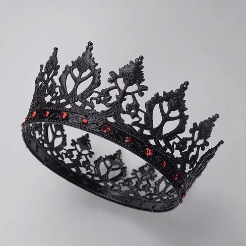 King Crowns for Men Black Crown for Women Medieval Crowns and Tiaras Rhinestone Metal Headpieces for Prom Cosplay Party Homecoming Birthday Halloween Christmas in Saudi Arabia