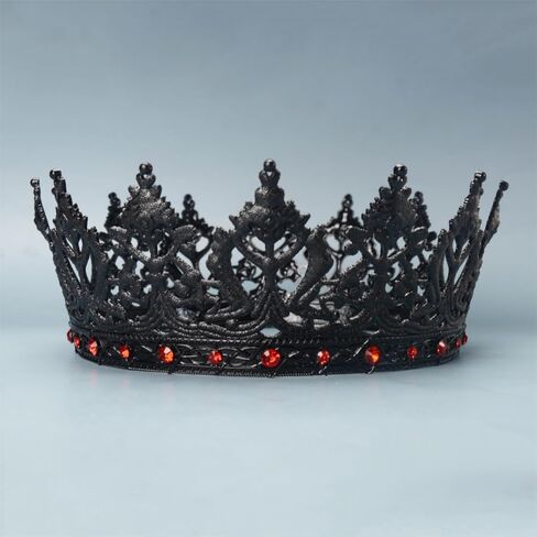 King Crowns for Men Black Crown for Women Medieval Crowns and Tiaras Rhinestone Metal Headpieces for Prom Cosplay Party Homecoming Birthday Halloween Christmas in Saudi Arabia