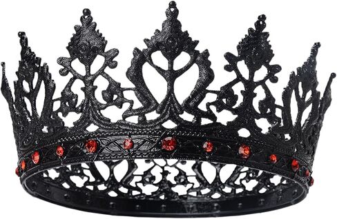King Crowns for Men Black Crown for Women Medieval Crowns and Tiaras Rhinestone Metal Headpieces for Prom Cosplay Party Homecoming Birthday Halloween Christmas in Saudi Arabia