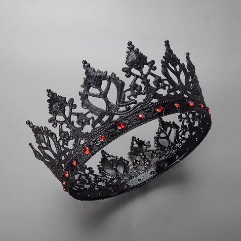King Crowns for Men Black Crown for Women Medieval Crowns and Tiaras Rhinestone Metal Headpieces for Prom Cosplay Party Homecoming Birthday Halloween Christmas in Saudi Arabia