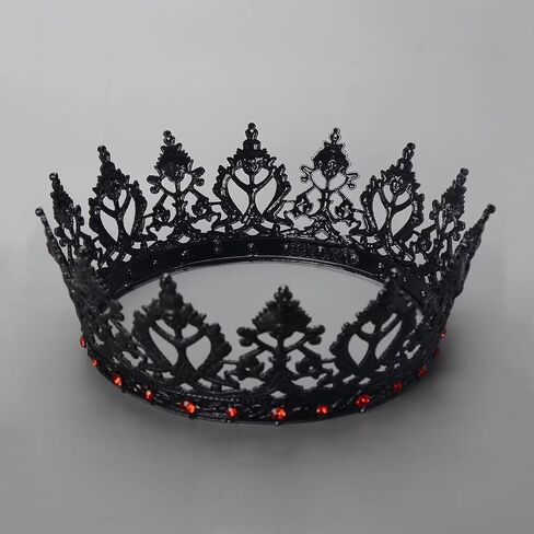 King Crowns for Men Black Crown for Women Medieval Crowns and Tiaras Rhinestone Metal Headpieces for Prom Cosplay Party Homecoming Birthday Halloween Christmas in Saudi Arabia