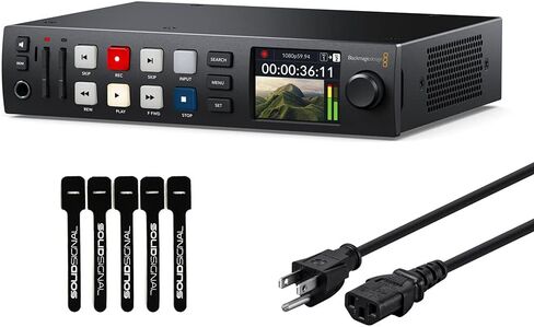 Blackmagic Design HyperDeck Studio HD Plus Recorder with 6 ft Power Cord and 5-Pack SolidSignal Cable Ties (HYPERD/ST/DCHP) in Kuwait