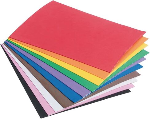 S&S Worldwide Color Splash! Adhesive EVA Foam Sheets Assortment, 4 Each of 10 Bright Colors Kids Love, Cut to Any Shape with Scissors, 6" x 9" x 2mm Thick. Pack of 40 in Saudi Arabia