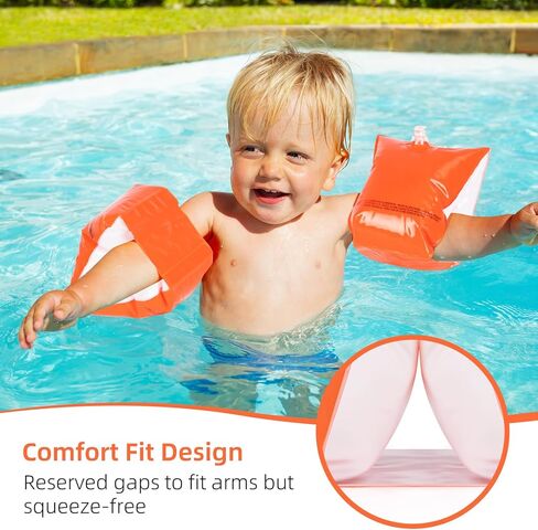 عوامات الذراع، أجنحة مائية للسباحة - 4 عبوات من عوامات الأطفال الصغار لتعلم السباحة، عوامات ذراع السباحة القابلة للنفخ، عوامات سباحة ناعمة للأطفال الصغار من سن 1 إلى 3 أعوام، والأطفال الذين تتراوح أعمارهم بين 3-5 أعوام، و6-12 عامًا (زوجان) in Kuwait